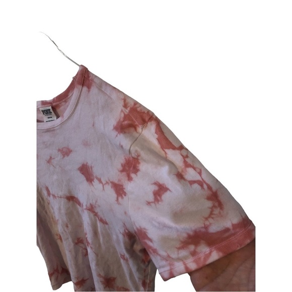 Victoria's Secret Pink Cropped Short Sleeve Shades of Pink Tye-Dyed Splatter M - Picture 8 of 8
